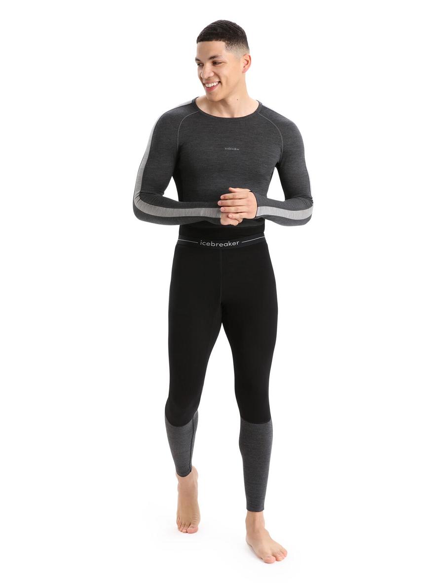 Icebreaker 200 ZoneKnit™ Merino Leggings Miesten Base Layers Mustat | FI 1341QMAZ